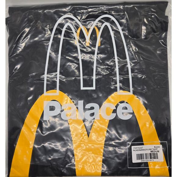 McDonald's x Palace Collaboration T-Shirt, Black w/ Yellow "M" Logo, Size Medium - Picture 3 of 4